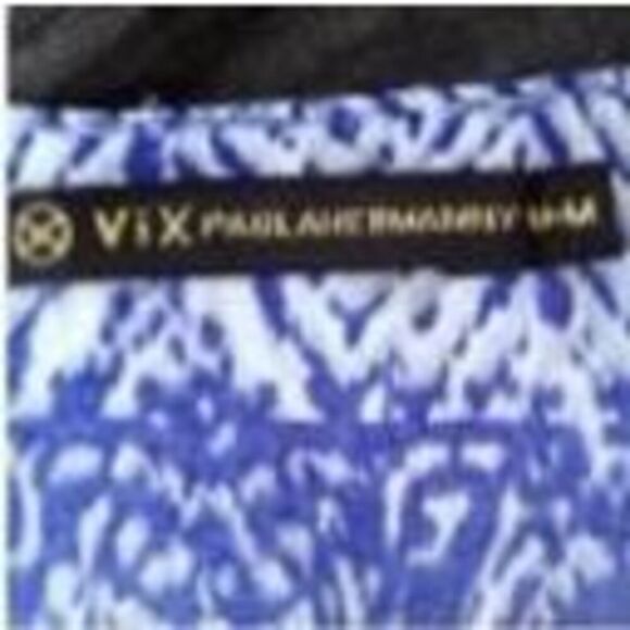 VIX PAULAHERMANNY BLUE & WHITE DRAWSTRING WAIST BLOUSE SZ.M EUC - Picture 6 of 8